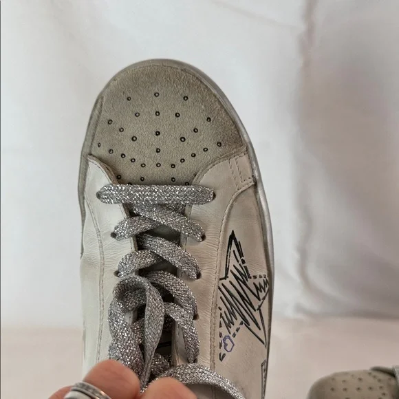 Golden Goose White and Gray Sneakers - Picture 6 of 10